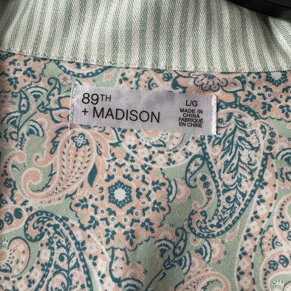 89th & Madison Mint Striped Utility Jacket - Picture 4 of 5